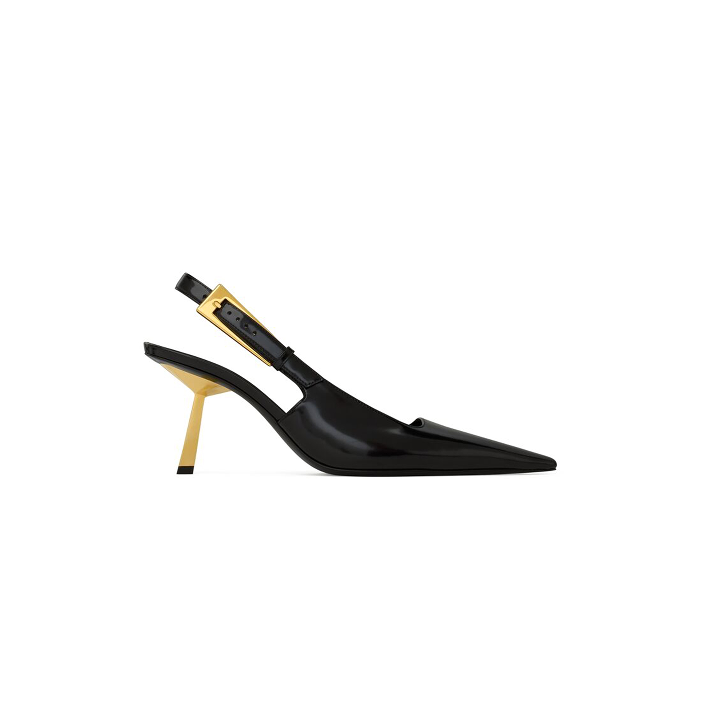 YSL LEE SLINGBACK PUMPS IN GLAZED LEATHER 799704AAAZY1000